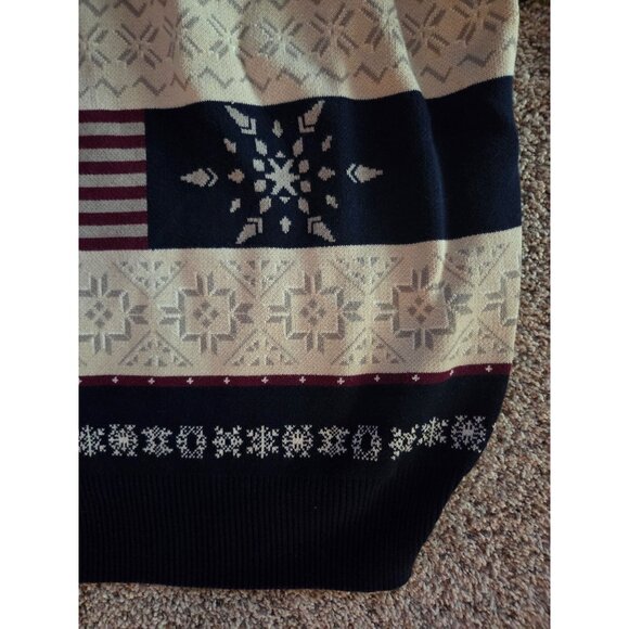 Mens Medium Vintage Bugle Boy Classics Sweater Nordic Snowflake Pattern Black Cr - Picture 4 of 8